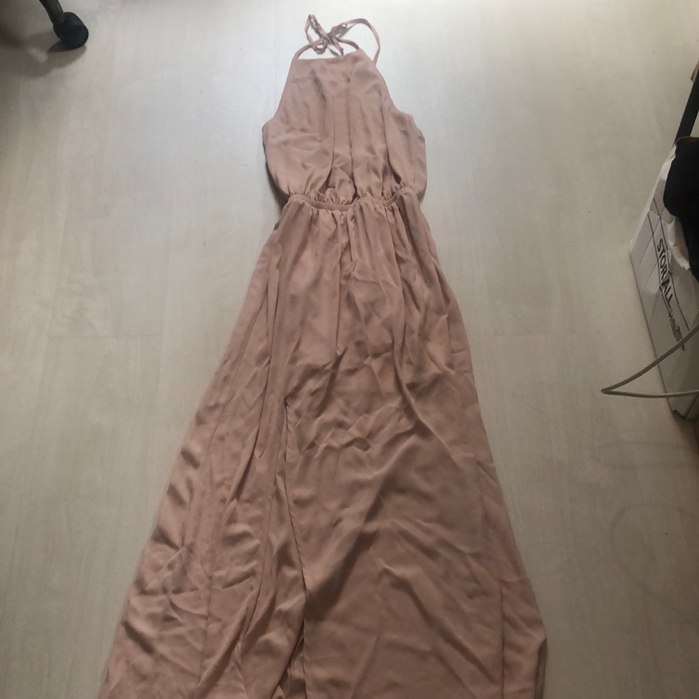 Nude MUMU halter gown